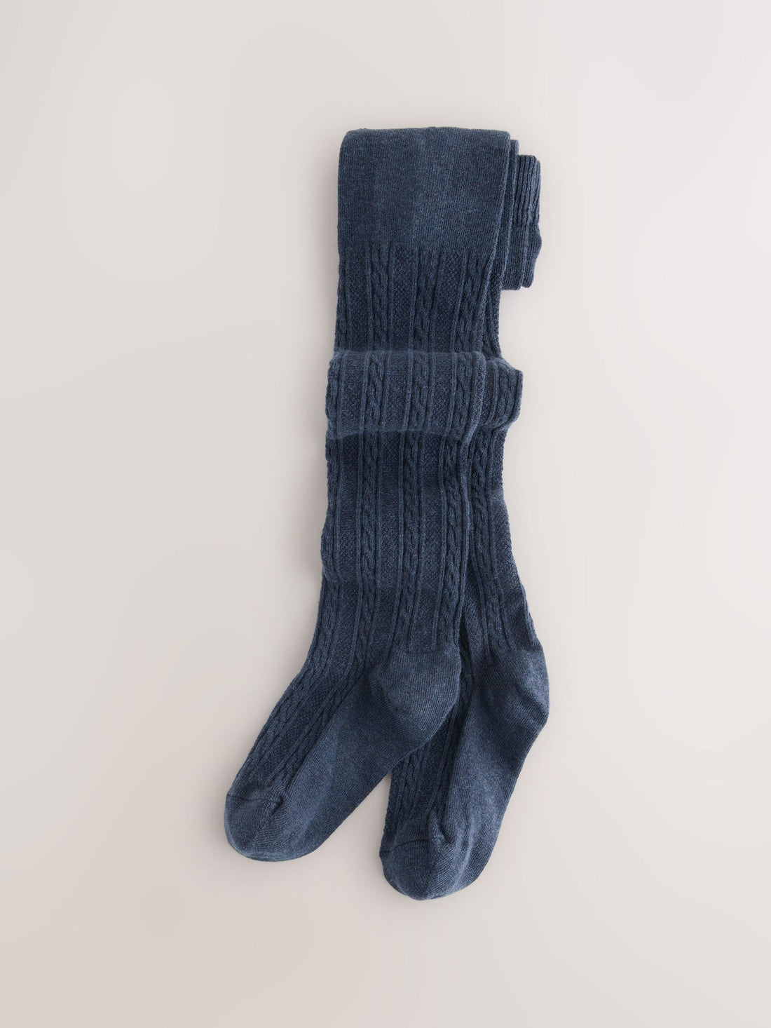Grey Black Oatmeal and Navy Blue Cotton Rich Cable Tights 5 Pack