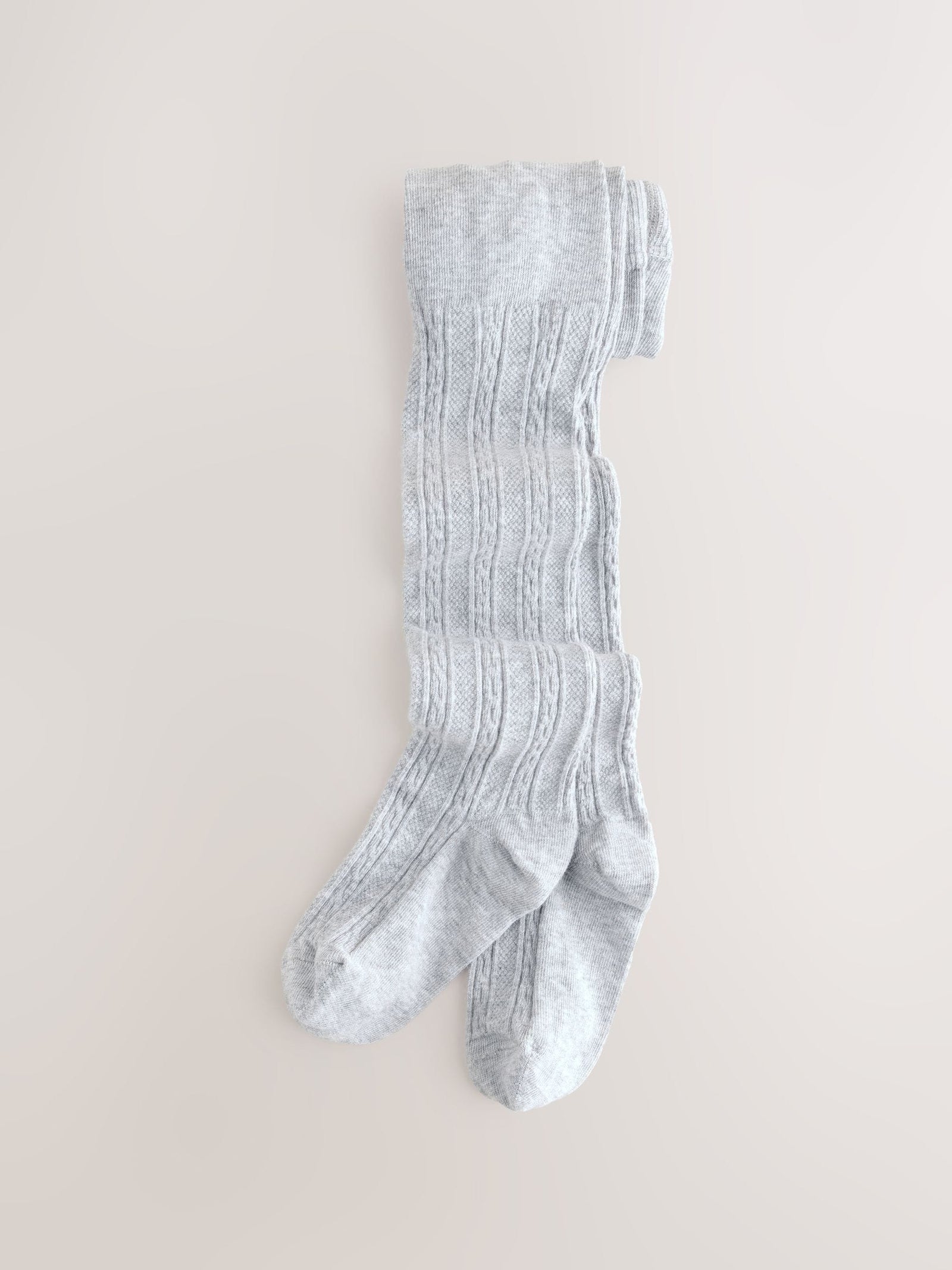 Grey Black Oatmeal and Navy Blue Cotton Rich Cable Tights 5 Pack