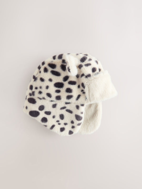 Leopard Faux Fur Earred Baby Trapper Hat (0mths-2yrs)