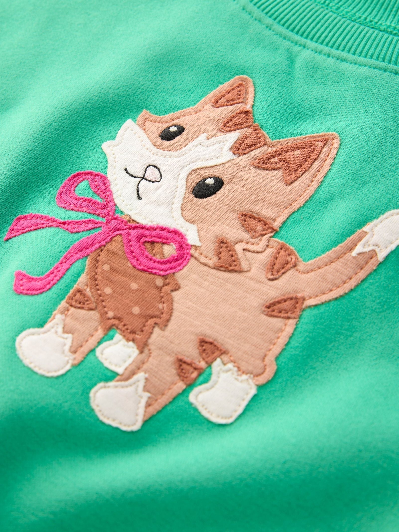 Green Cat Crew Neck Sweatshirt (3mths-7yrs)
