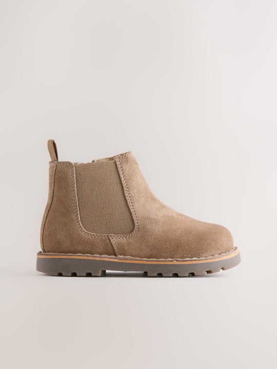 Neutral Brown Standard Fit (F) Suede Chelsea Boots
