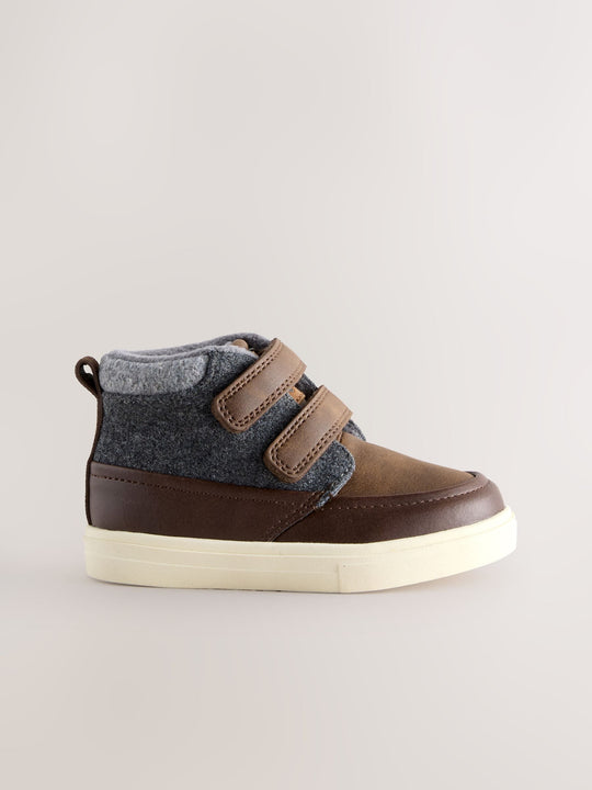Chocolate Brown Wide Fit (G) Touch Fastening Boots