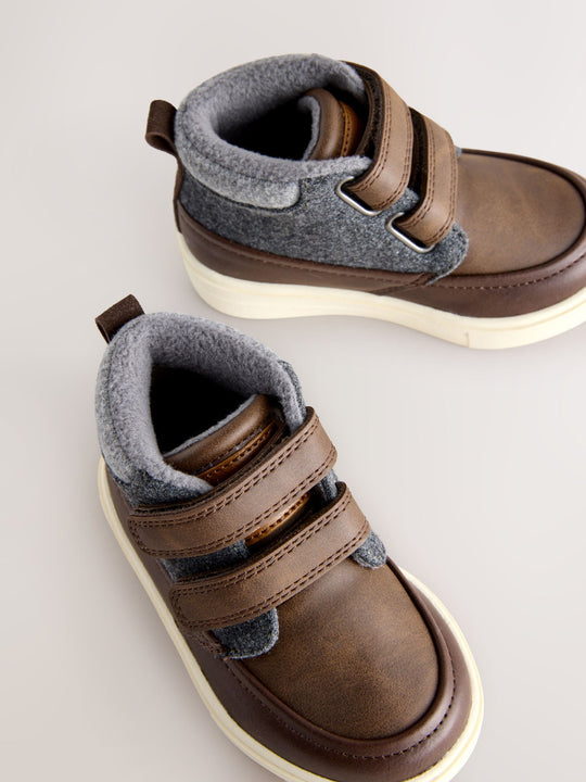Chocolate Brown Wide Fit (G) Touch Fastening Boots