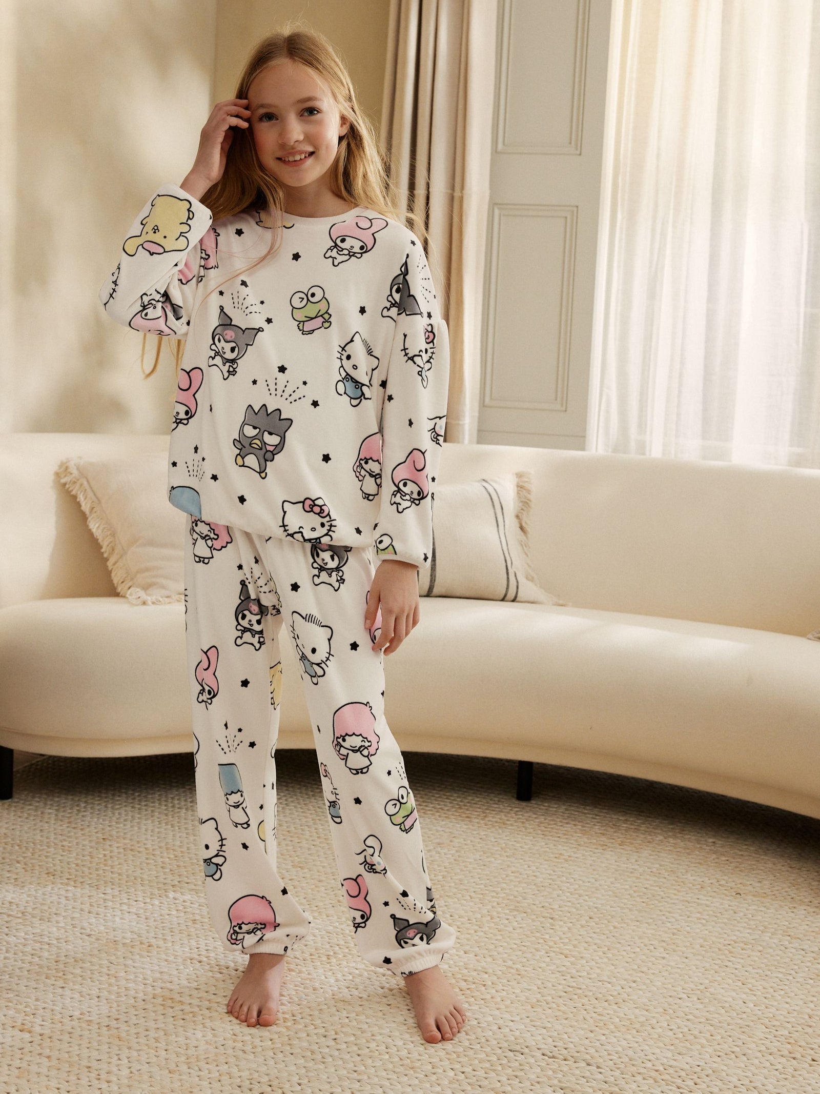 Ecru Hello Kitty Cosy Fleece Pyjamas 1 Pack (3-16yrs)