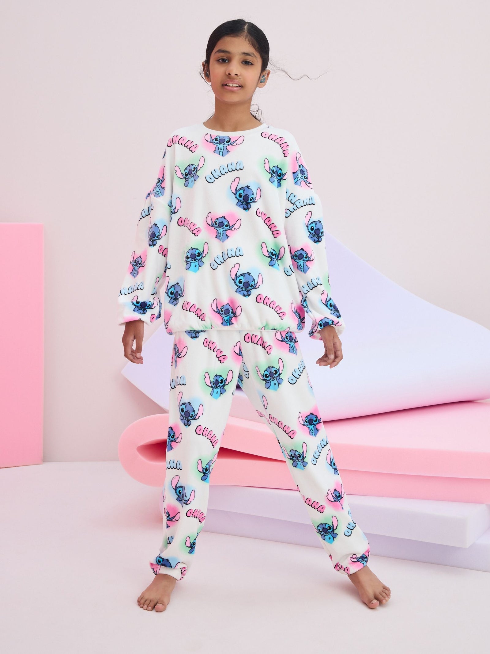 White Lilo & Stitch Cosy Fleece Pyjamas (3-16yrs)