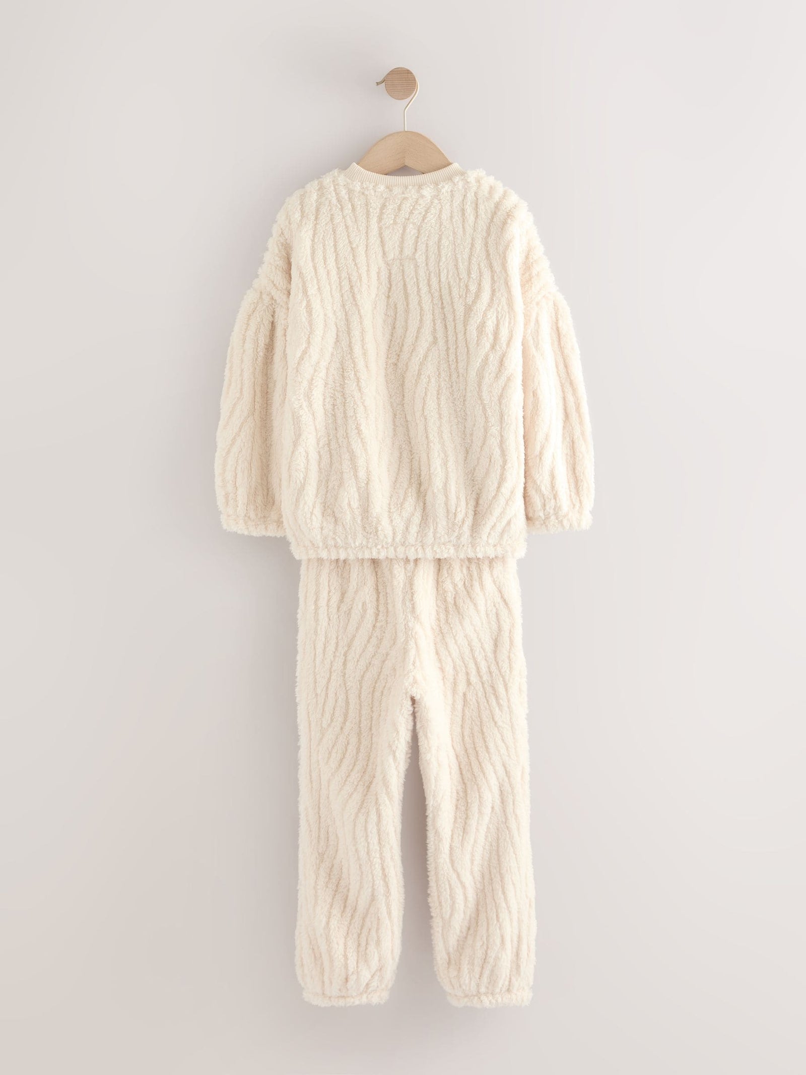 Cream Fleece Jacquard Pyjamas Set 2 Piece (2-16yrs)