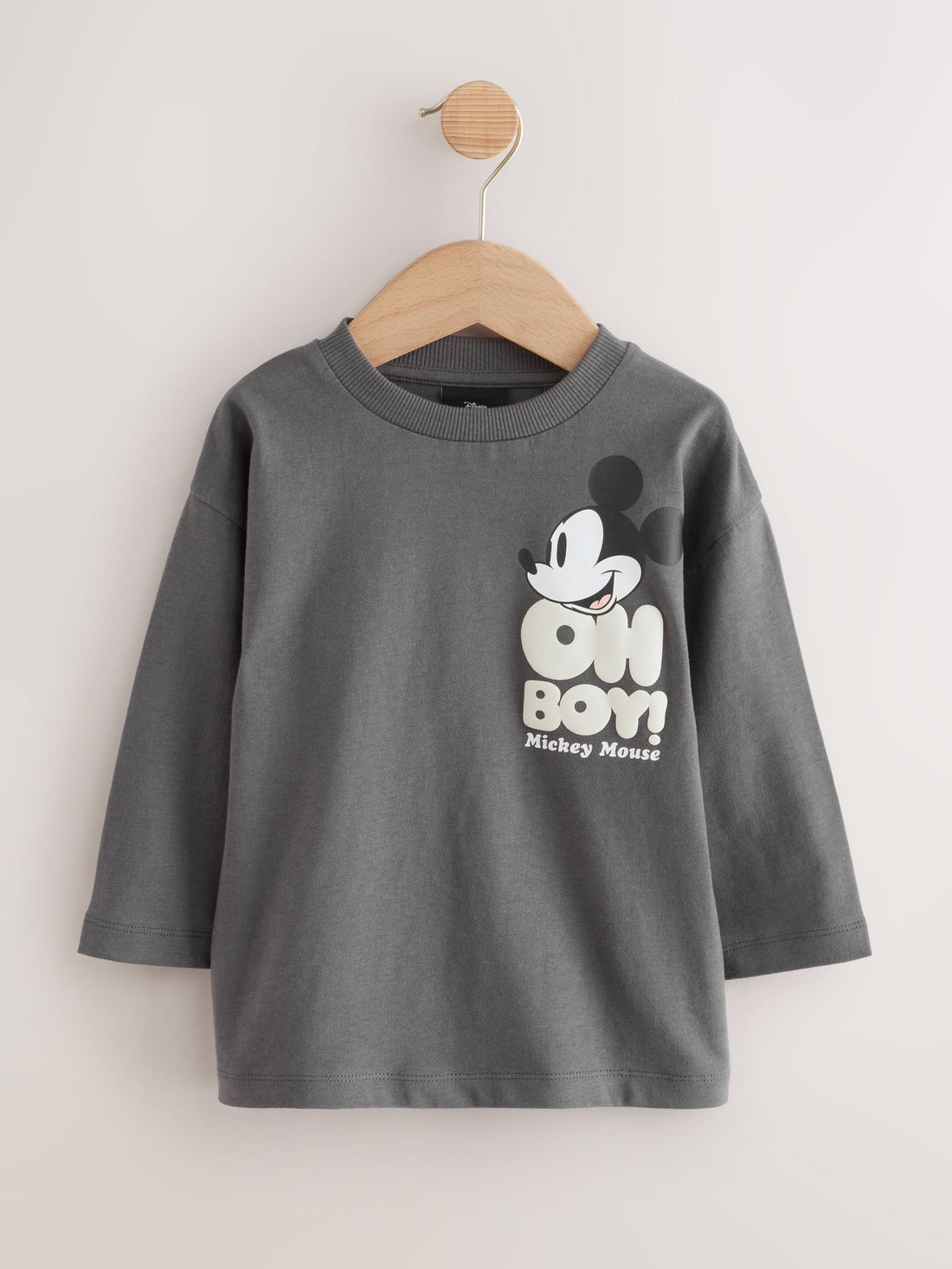Charcoal Grey Mickey Mouse Long Sleeve T-Shirt (3mths-8yrs)