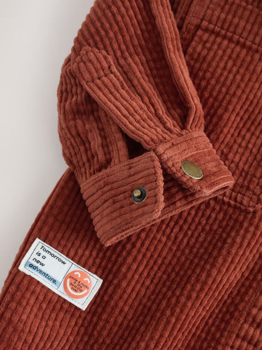 Rust Red Hooded Corduroy Overshirt & T-Shirt Set 2 Piece (3mths-7yrs)