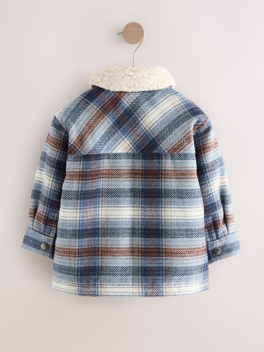 Blue Borg Lined Check Shacket (3mths-7yrs)