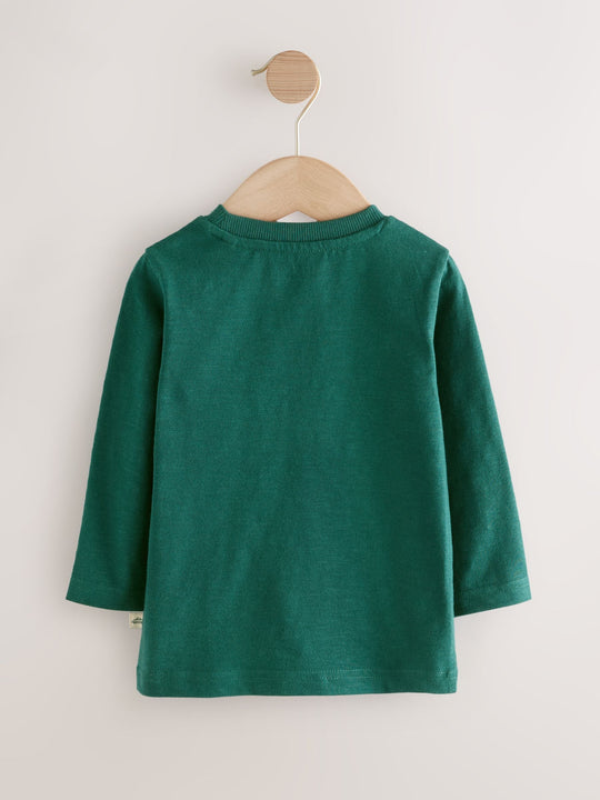 Green Transport Long Sleeve Appliqué T-Shirt (3mths-7yrs)