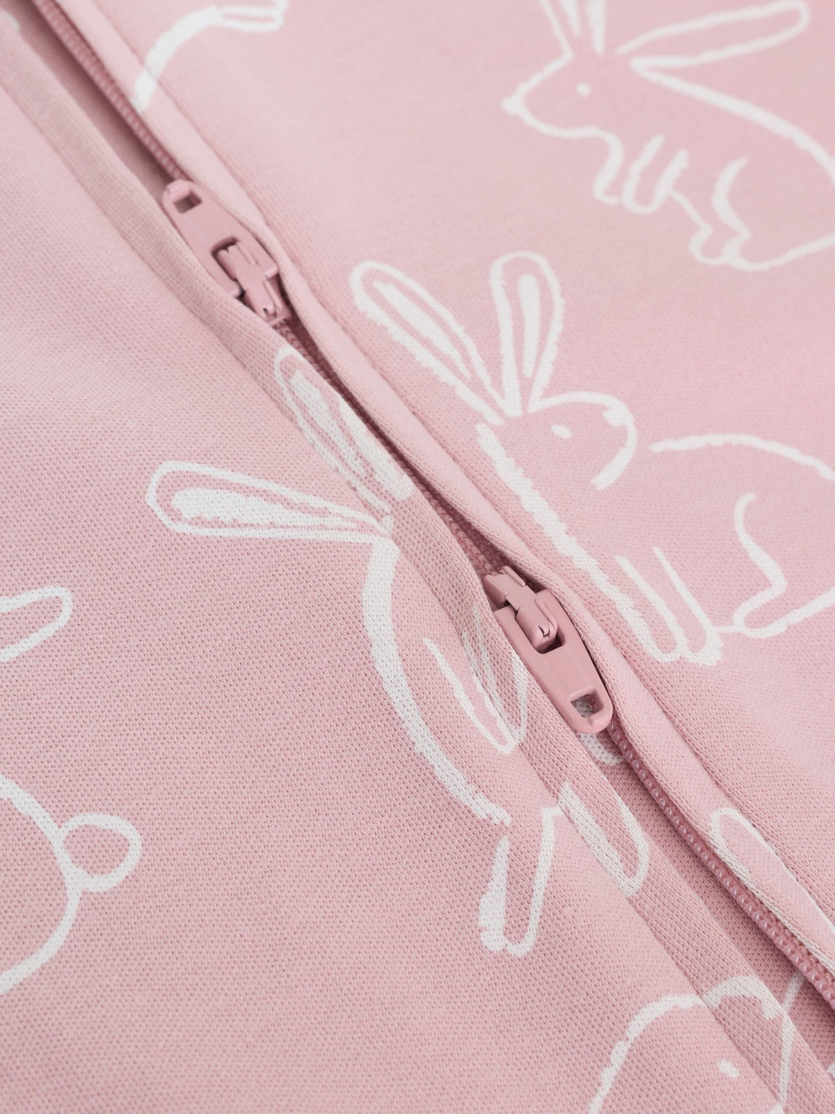 Pink Bunny Two Way Zip Baby Sleepsuits 3 Pack (0mths-2yrs)