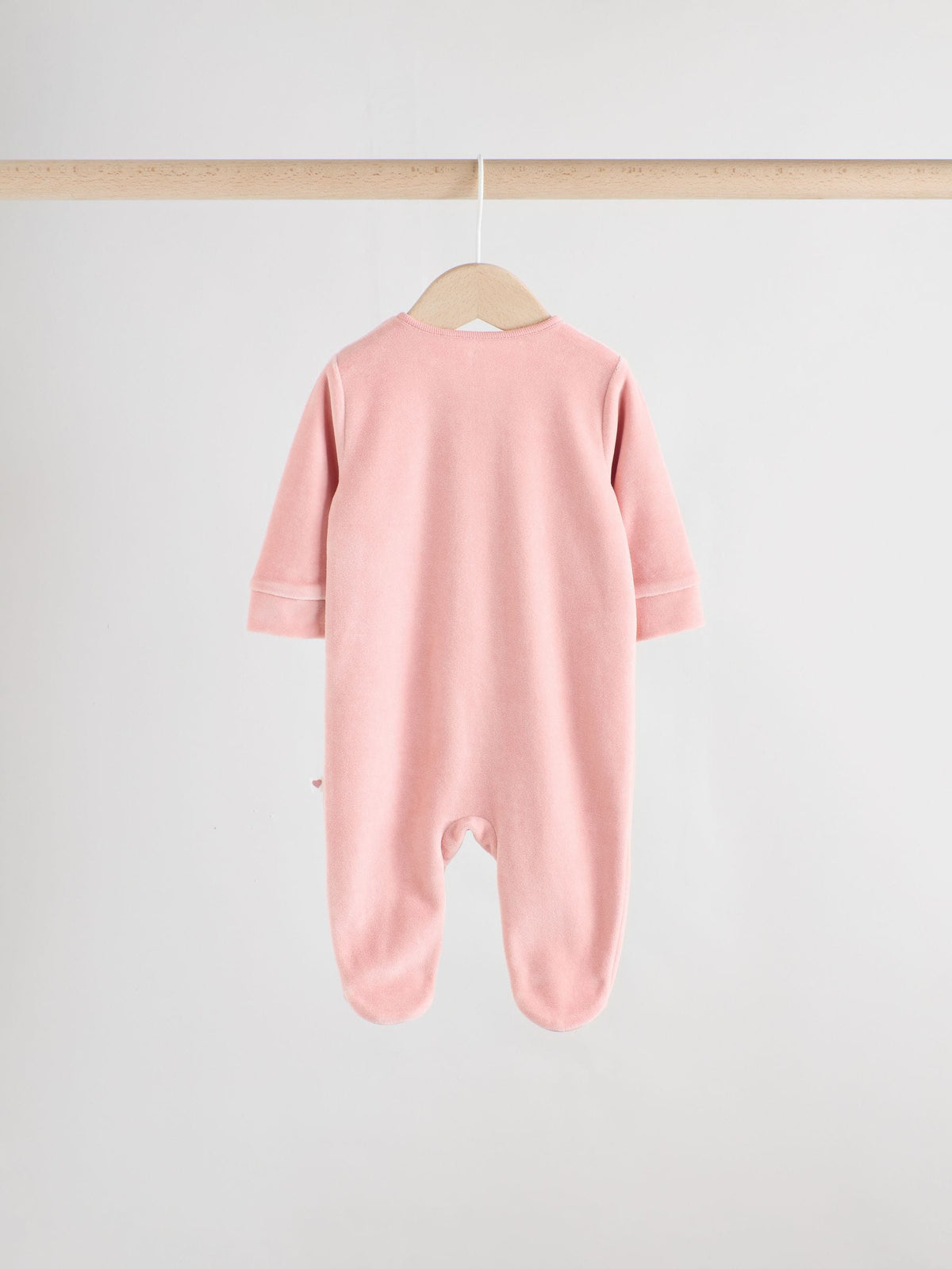 Pink Velour Baby Sleepsuits 2 Pack