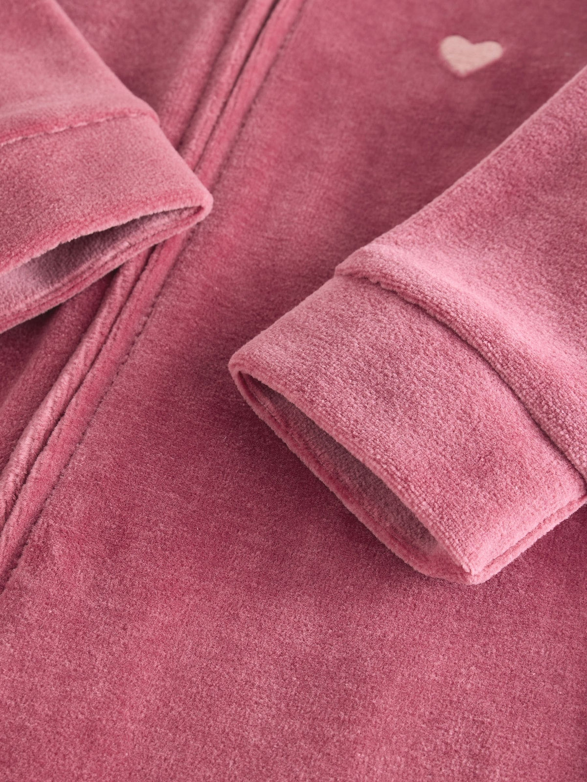 Pink Velour Baby Sleepsuits 2 Pack
