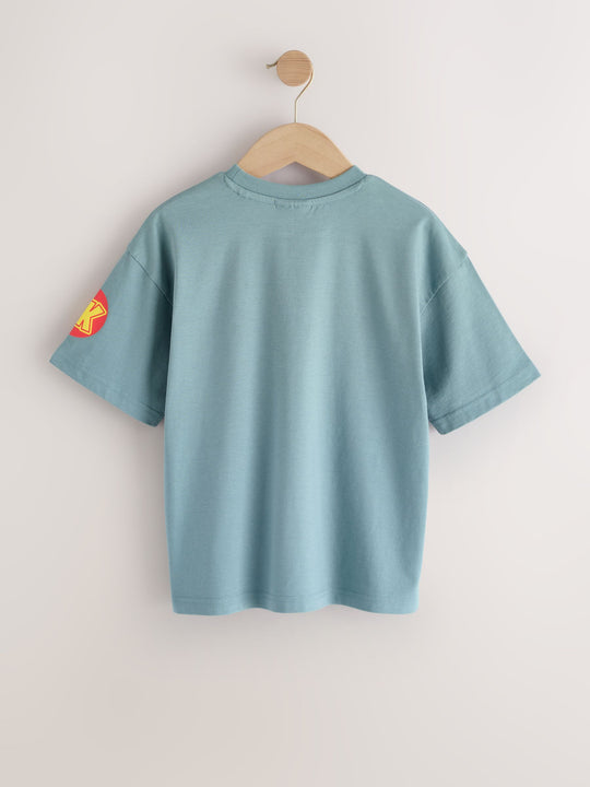 Blue Donkey Kong Print Mario Gaming T-Shirt (3-16yrs)