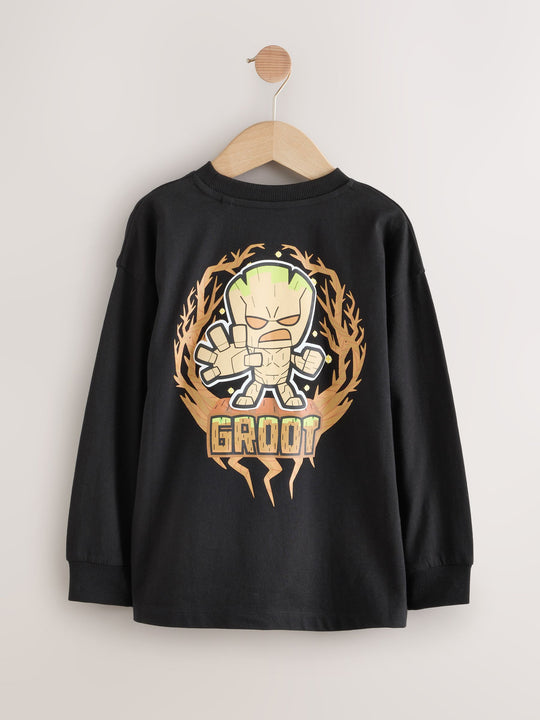 Black Guardians of the Galaxy Groot Long Sleeve T-Shirt (3-16yrs)