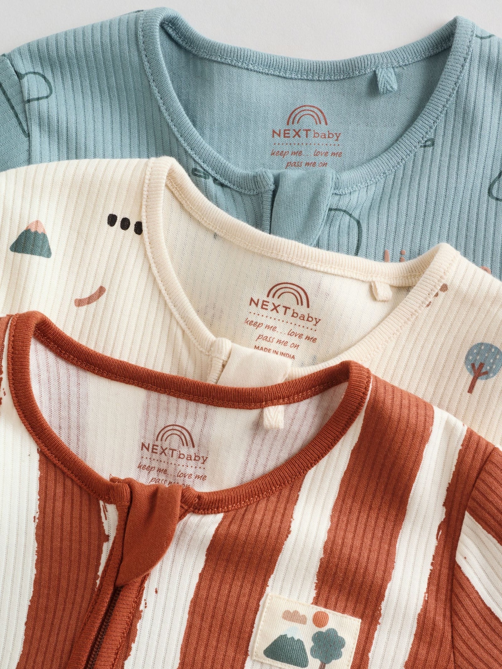 Minerals Woodland Baby Sleepsuits 3 Pack (0mths-3yrs)