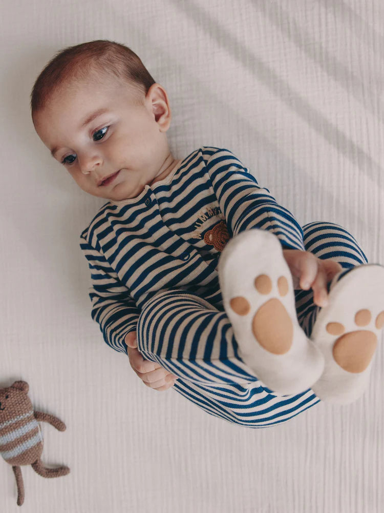 Navy Stripe Mummys Little Cub Baby Family Sleepsuit