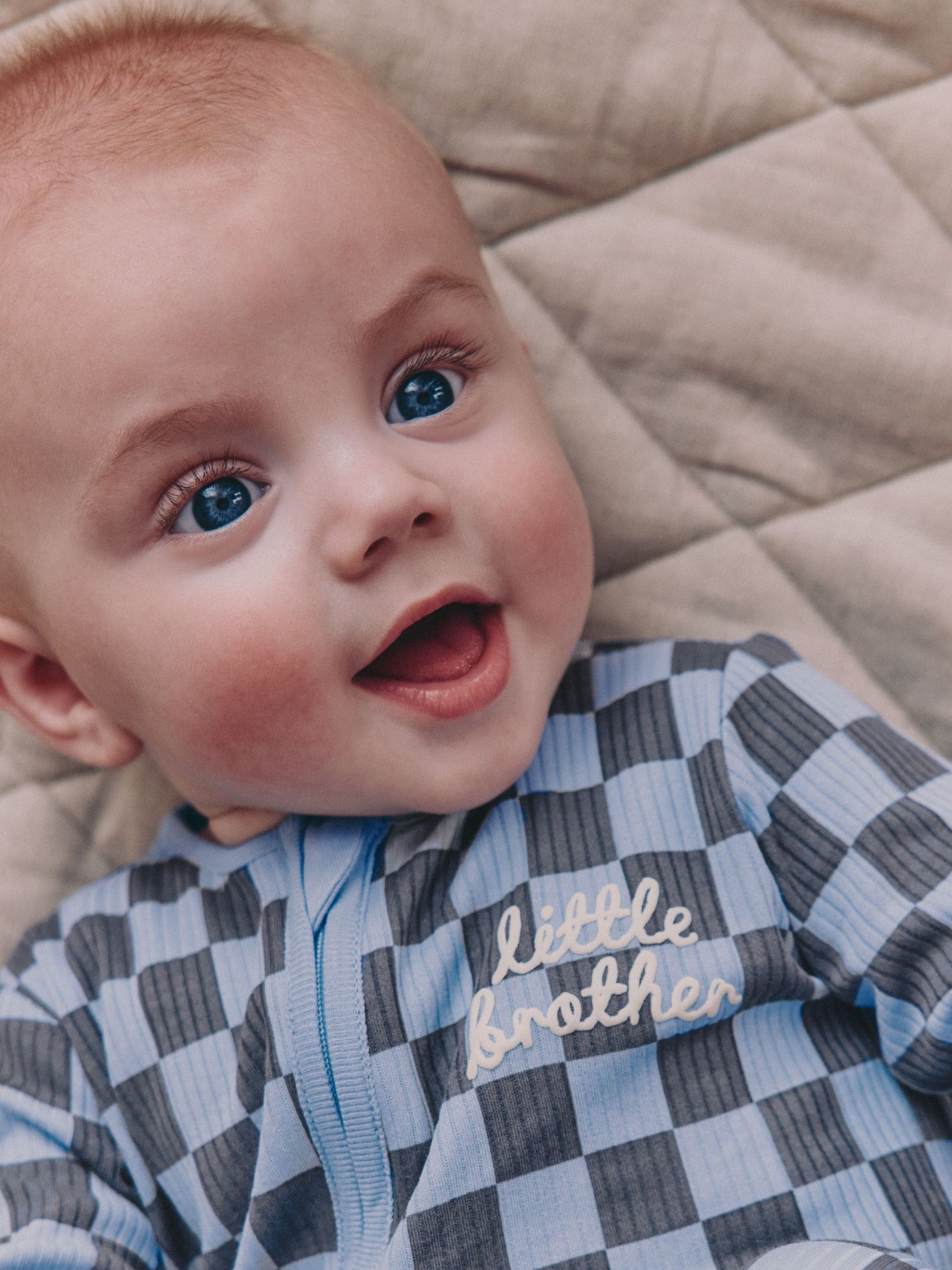 Blue Little Brother Baby Family Sleepsuit