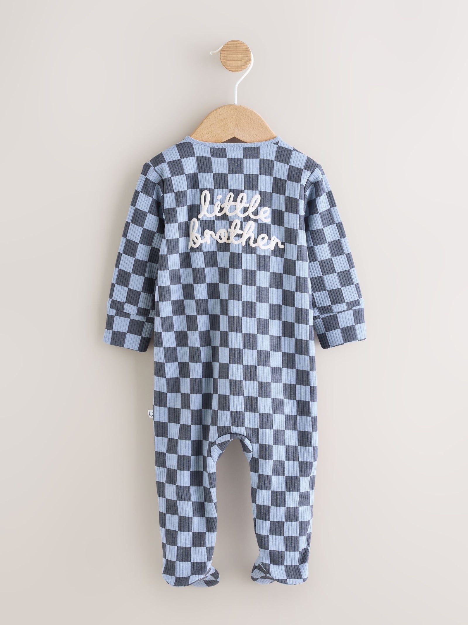 Blue Little Brother Baby Family Sleepsuit