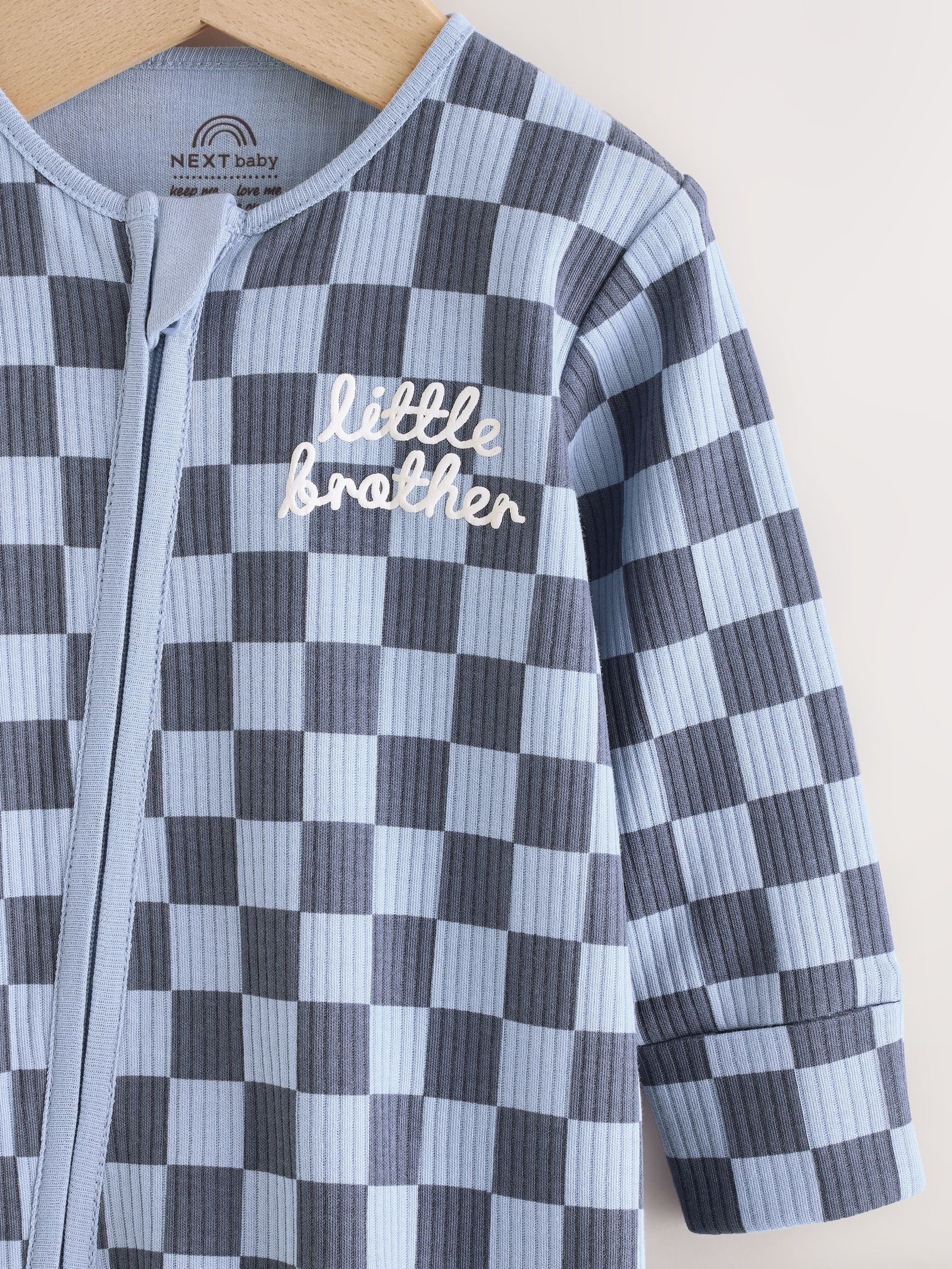 Blue Little Brother Baby Family Sleepsuit