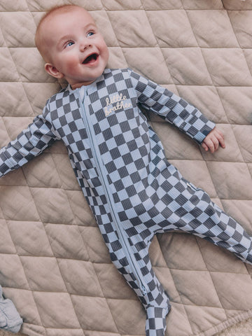 Blue Little Brother Baby Family Sleepsuit