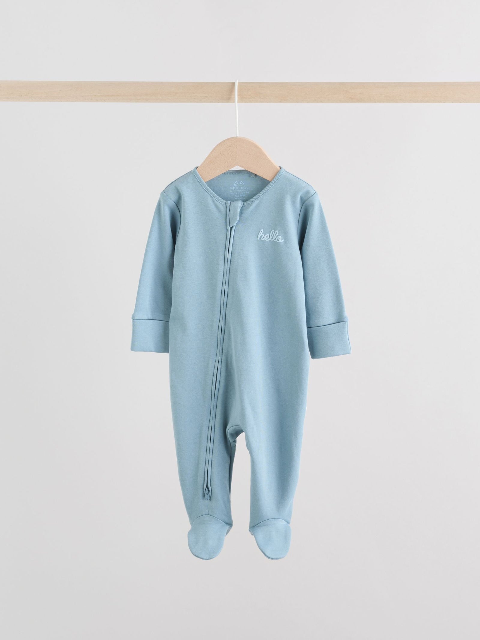 Blue Baby Two Way Zip Sleepsuits 3 Pack