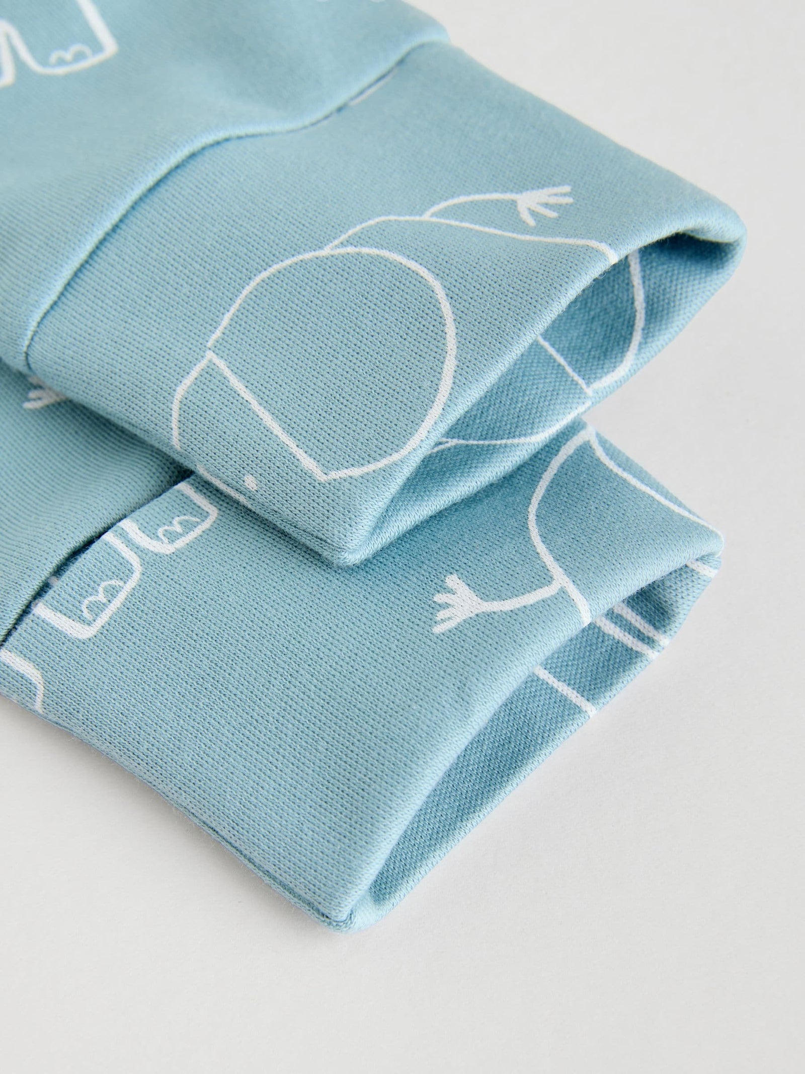 Blue Baby Linear Elephant Sleepsuits 3 Pack (0-2yrs)