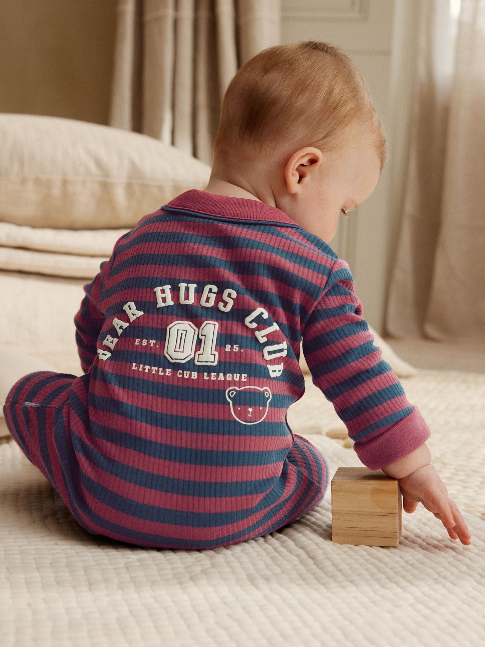Burgundy Red Baby Sleepsuits 3 Pack