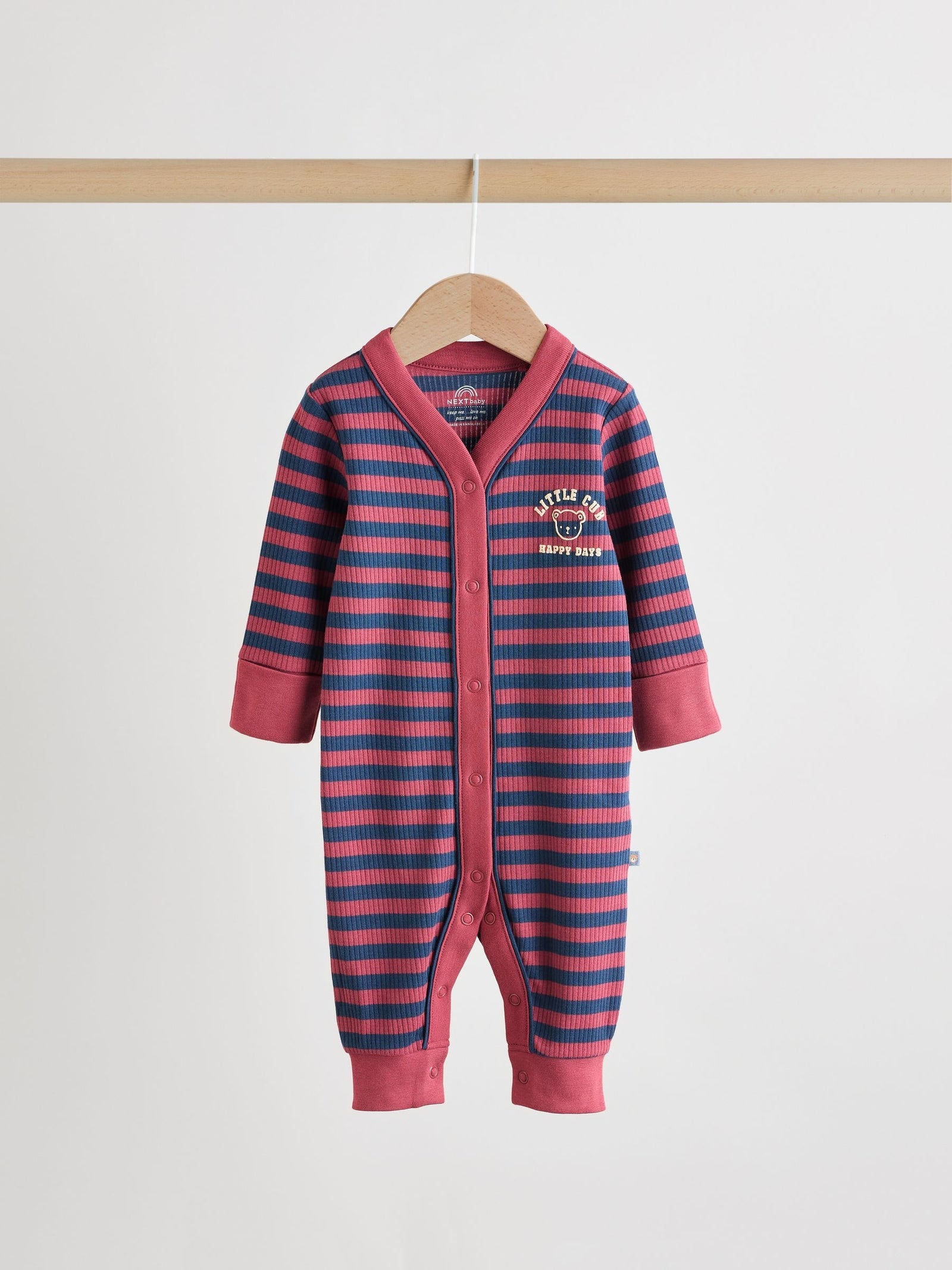 Burgundy Red Baby Sleepsuits 3 Pack