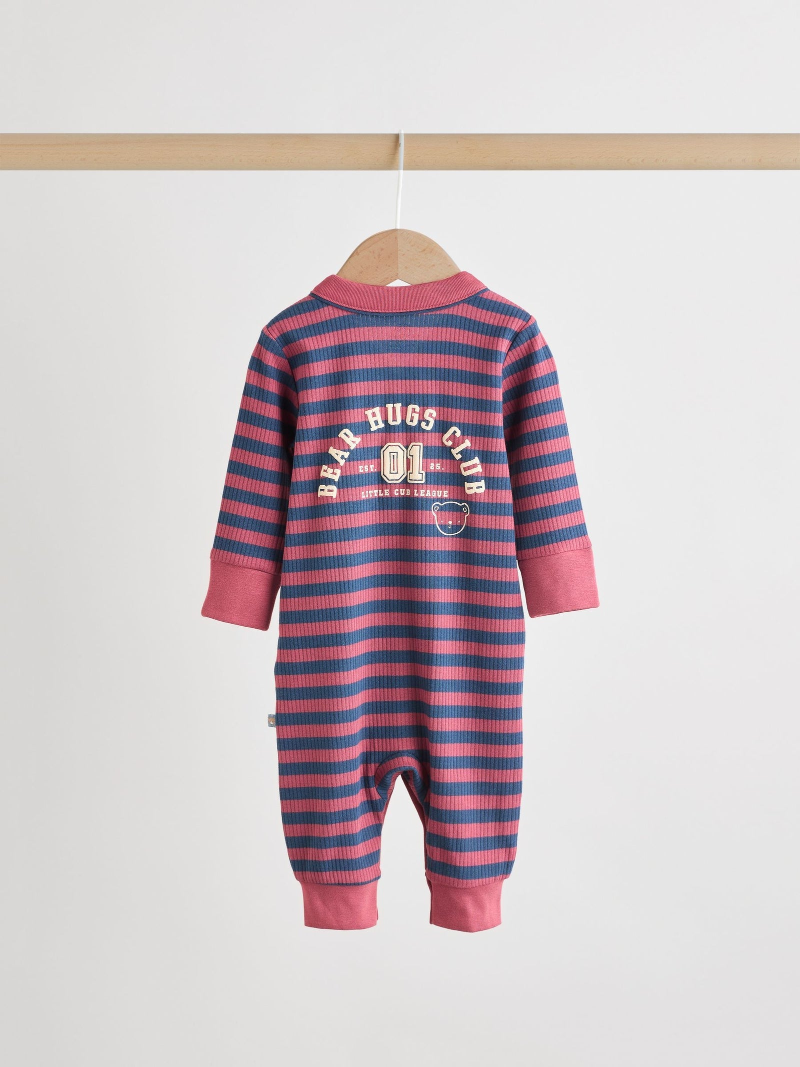 Burgundy Red Baby Sleepsuits 3 Pack