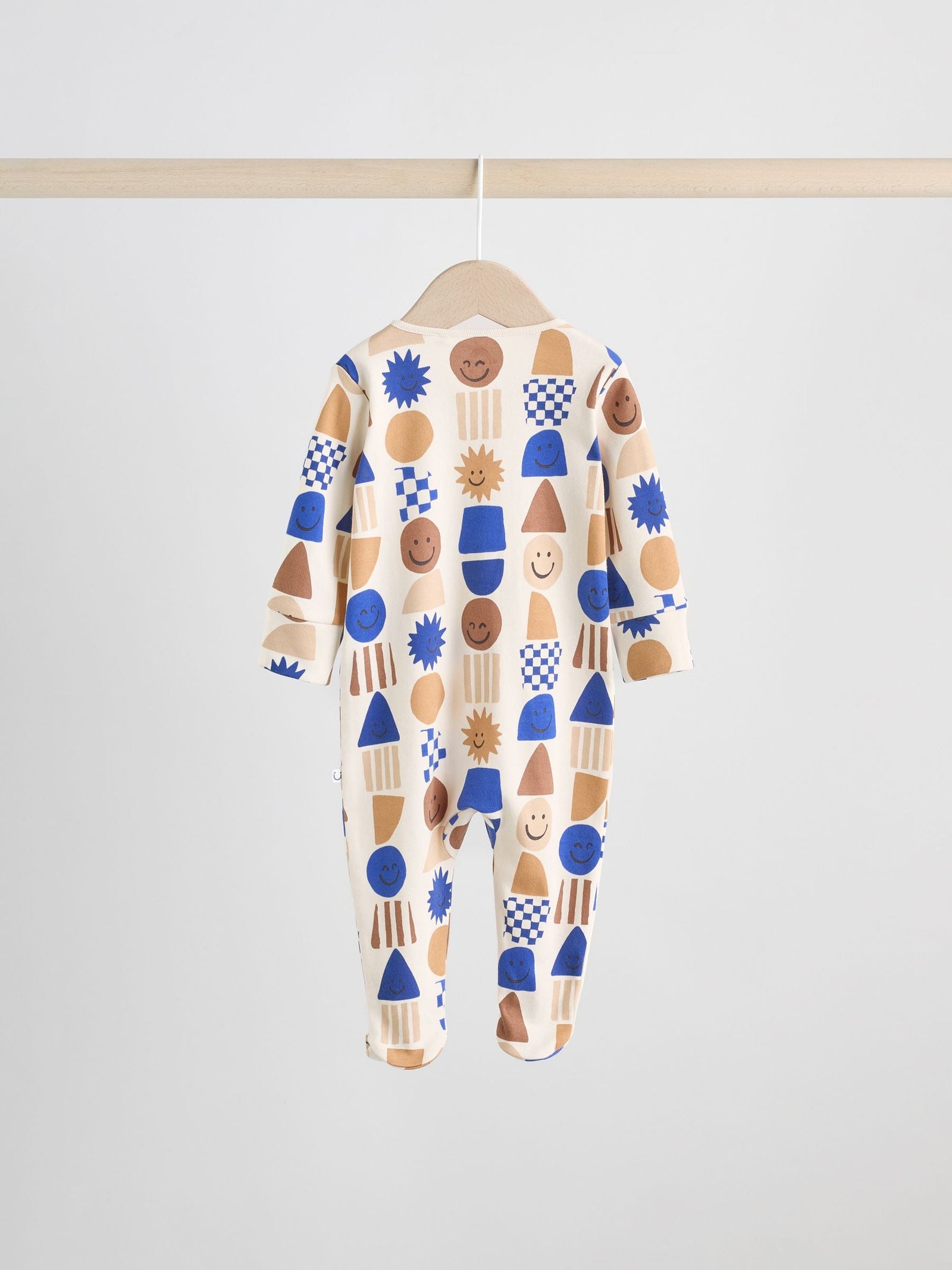 Cobalt Blue Baby Two Way Zip Sleepsuits 3 Pack
