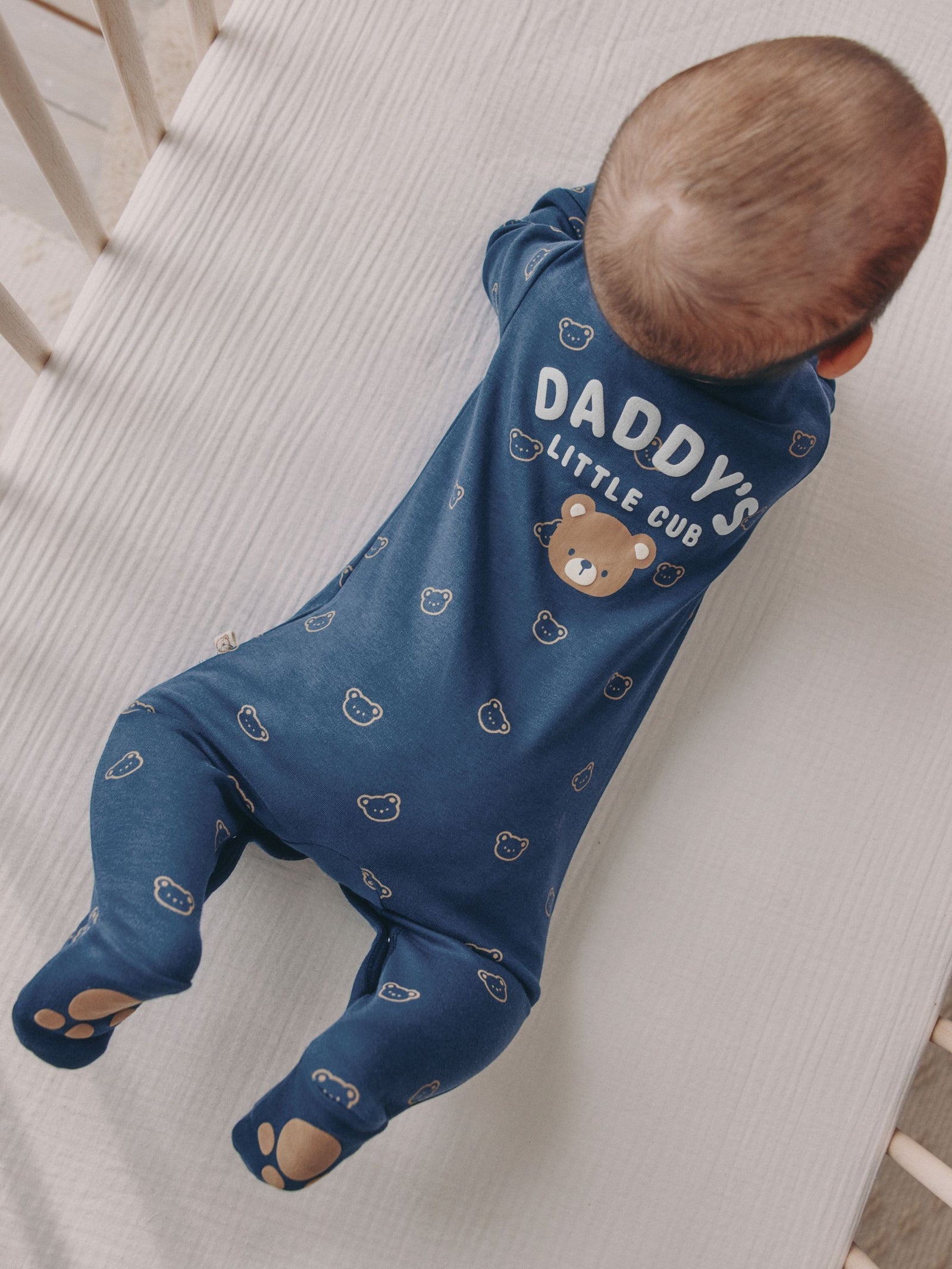 Navy Daddys Little Cub Baby Family Sleepsuit (0-2yrs)
