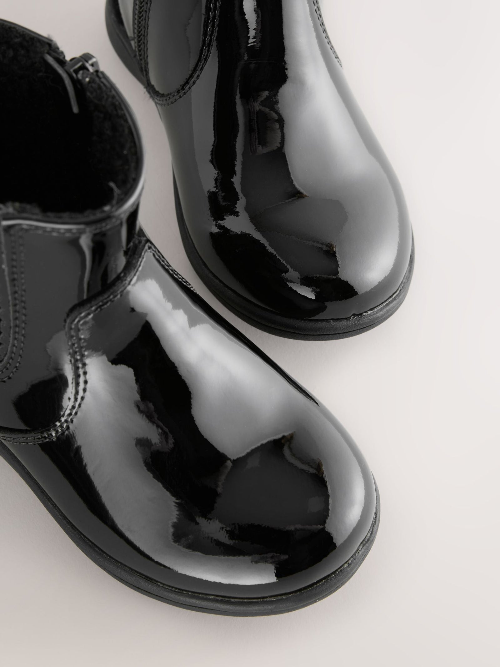 Black Patent Wide Fit (G) Leather Chelsea Ankle Boots