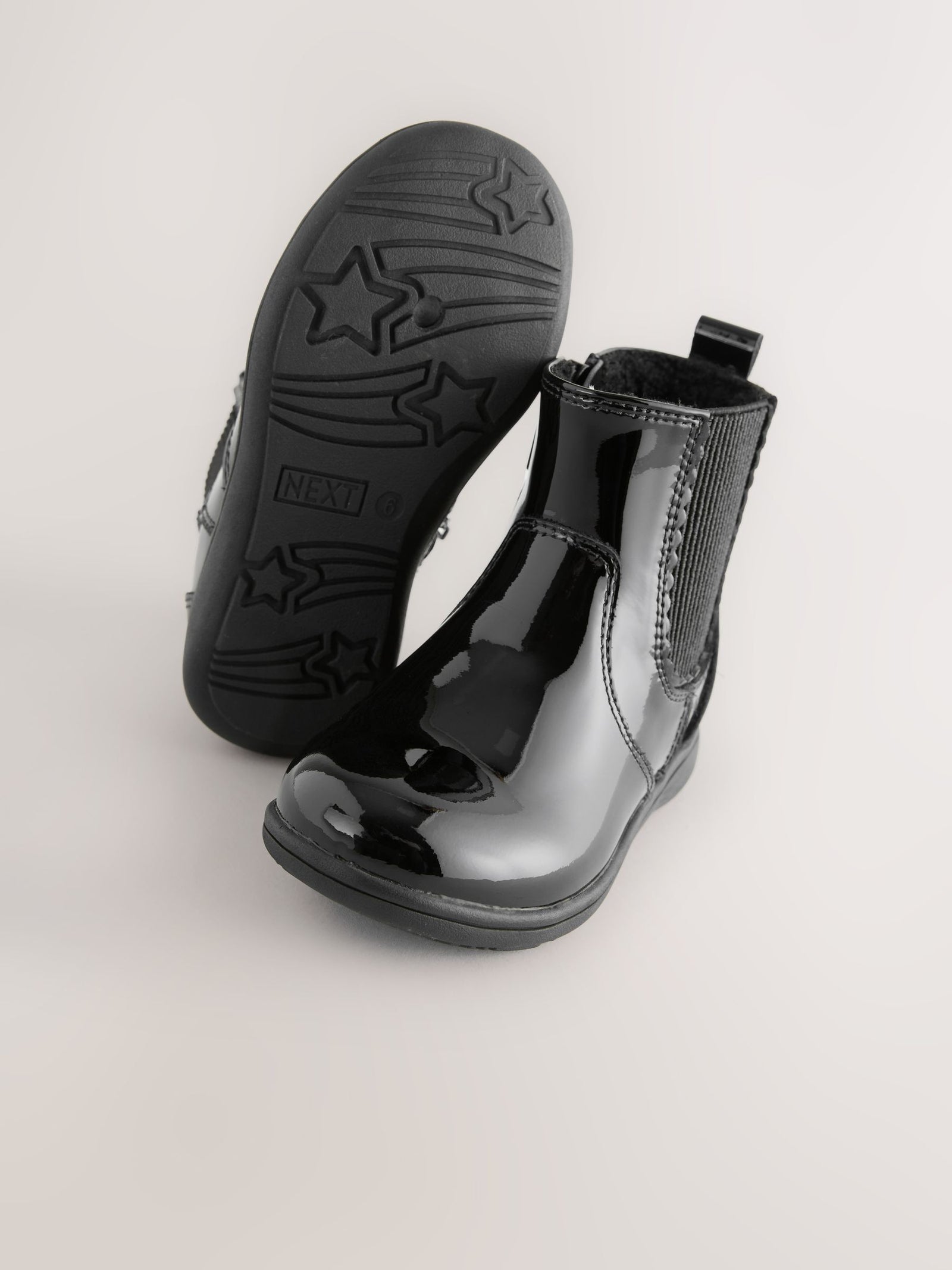 Black Patent Wide Fit (G) Leather Chelsea Ankle Boots