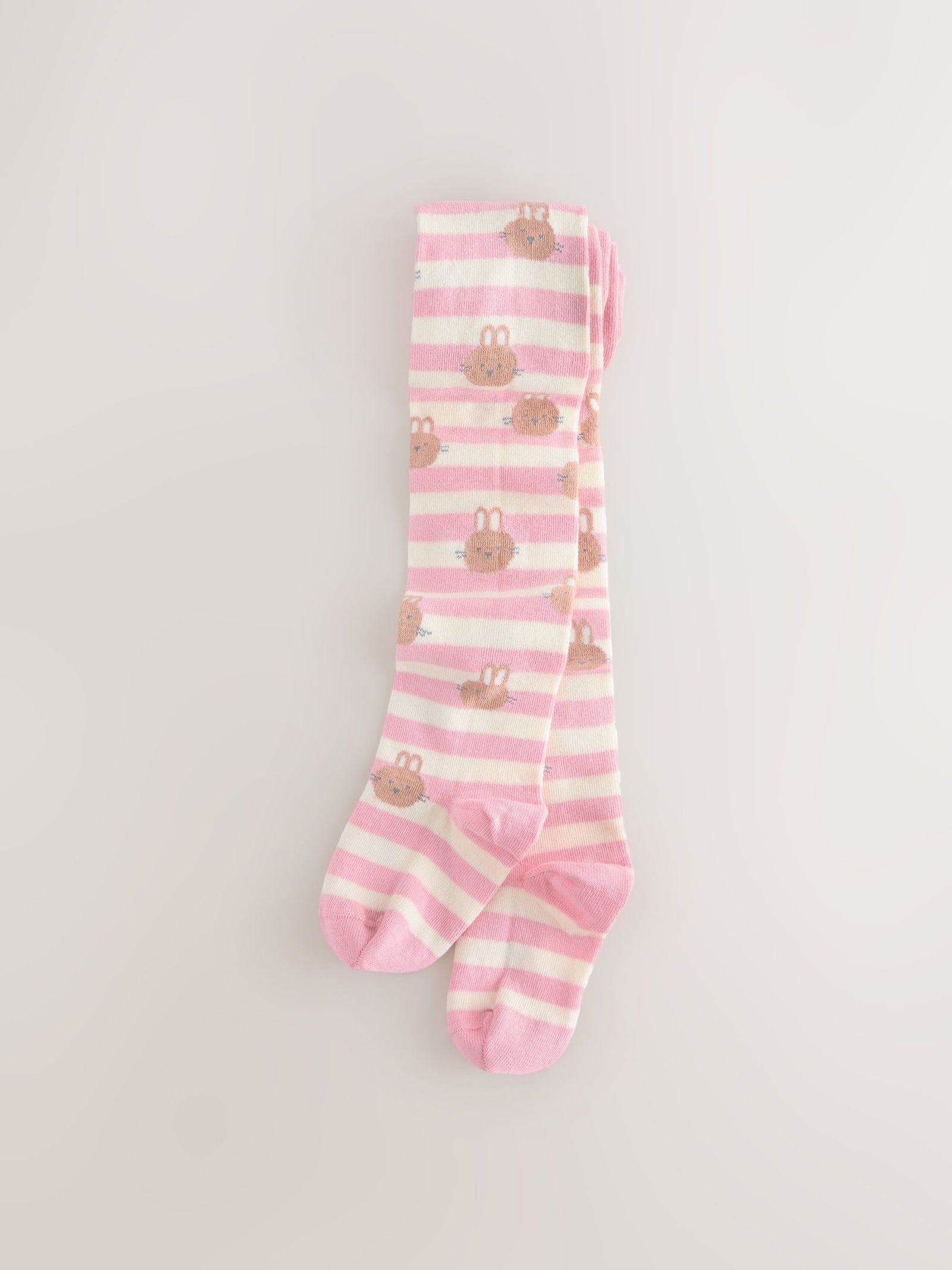 Pink/Cream Cotton Rich Bunny Character Tights