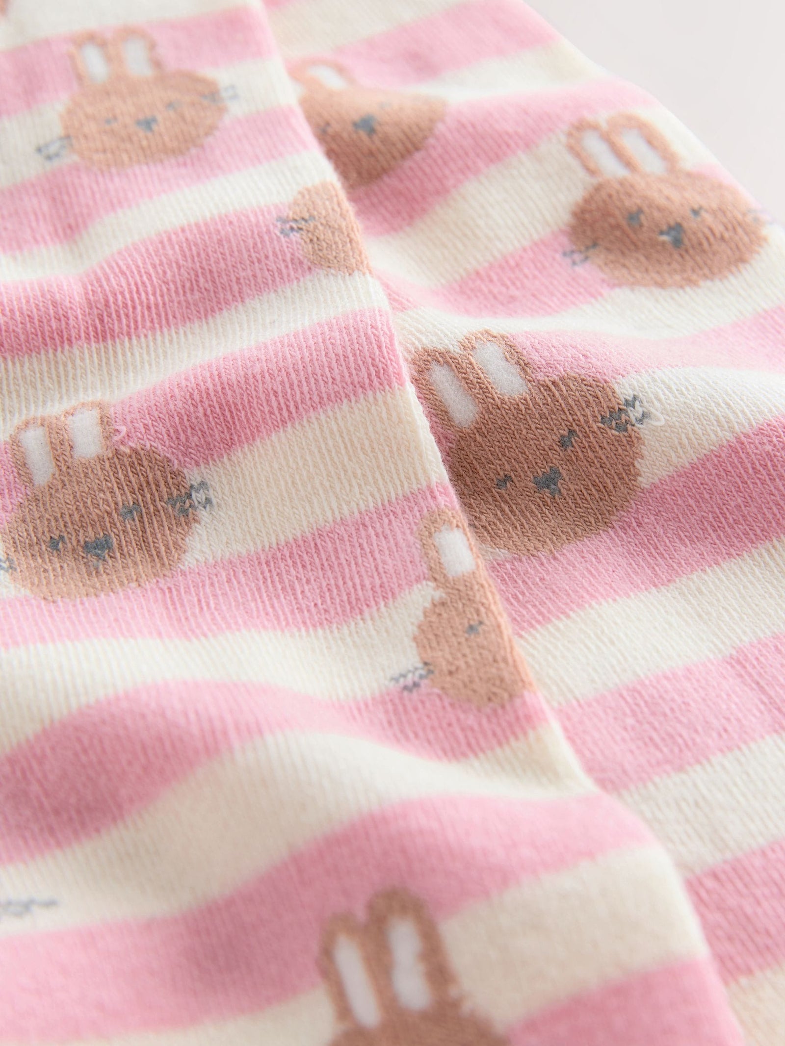 Pink/Cream Cotton Rich Bunny Character Tights