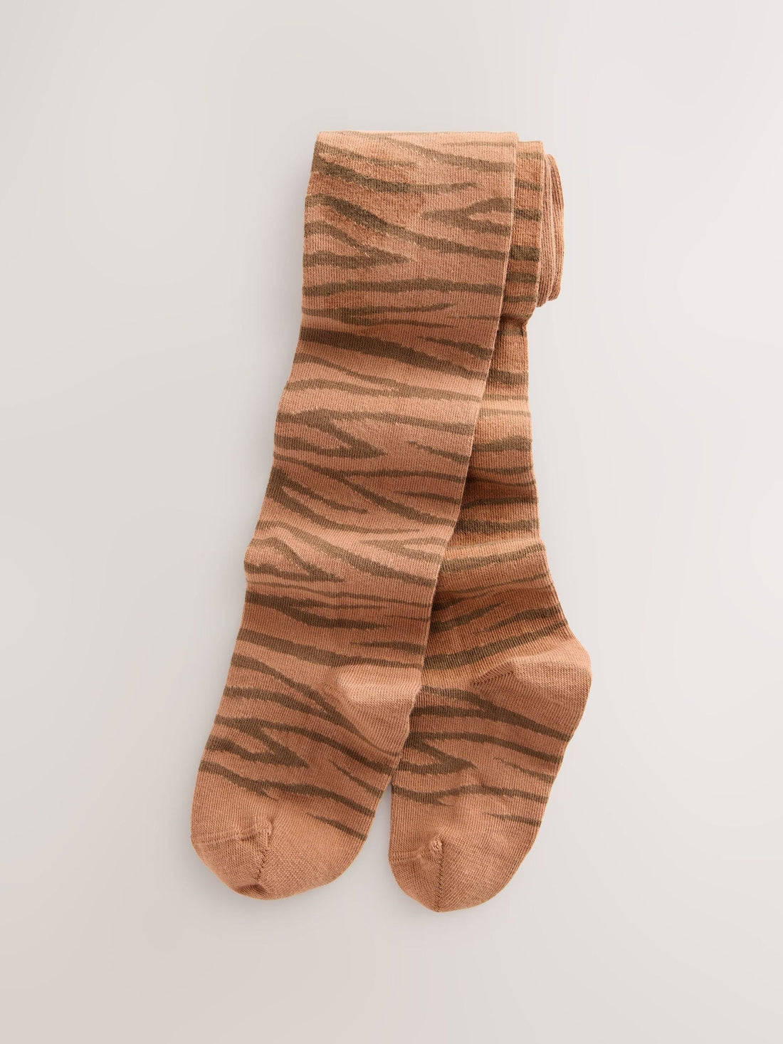 Neutral Cotton Rich Zebra Print Tight