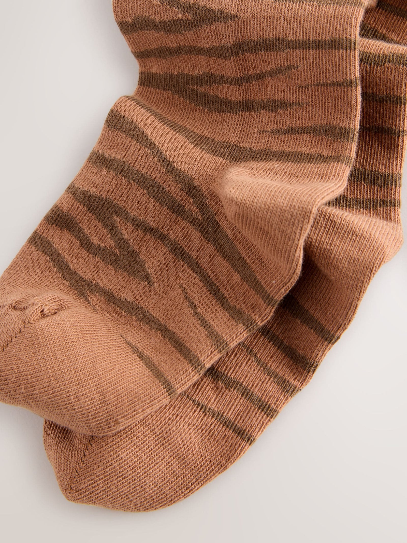 Neutral Cotton Rich Zebra Print Tight