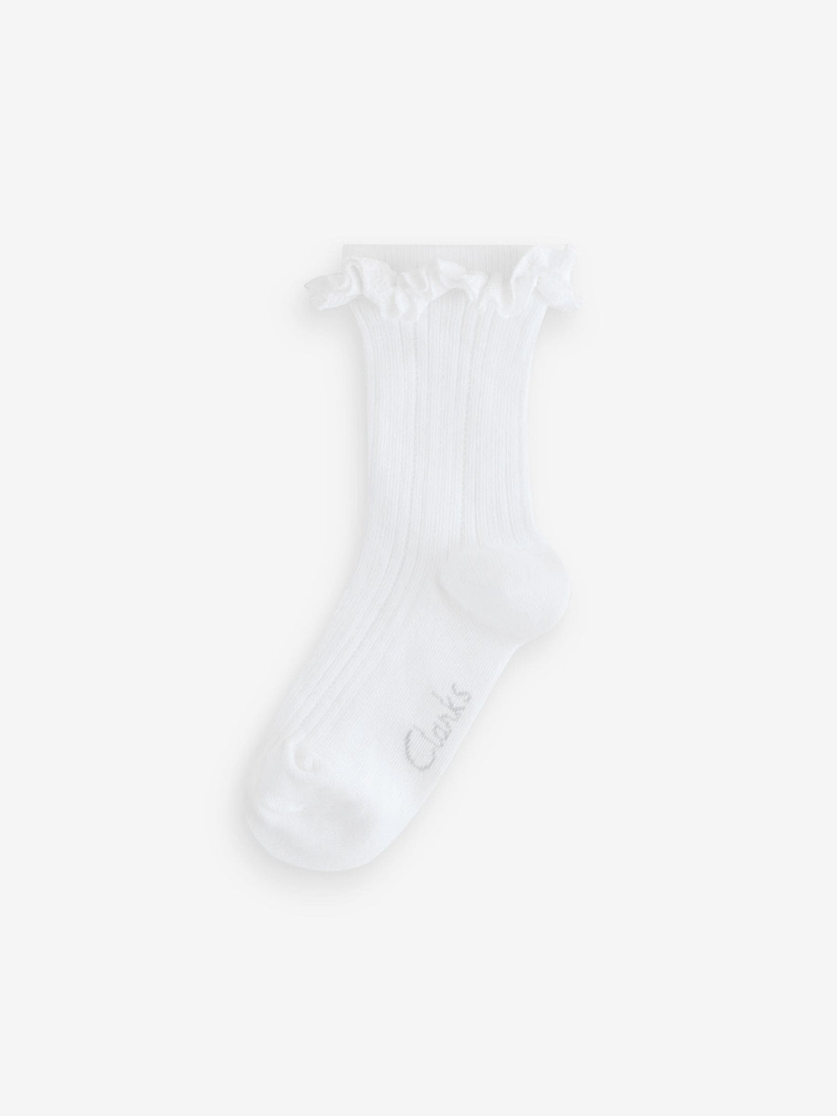 Clarks White Frill School Socks 5 Pack