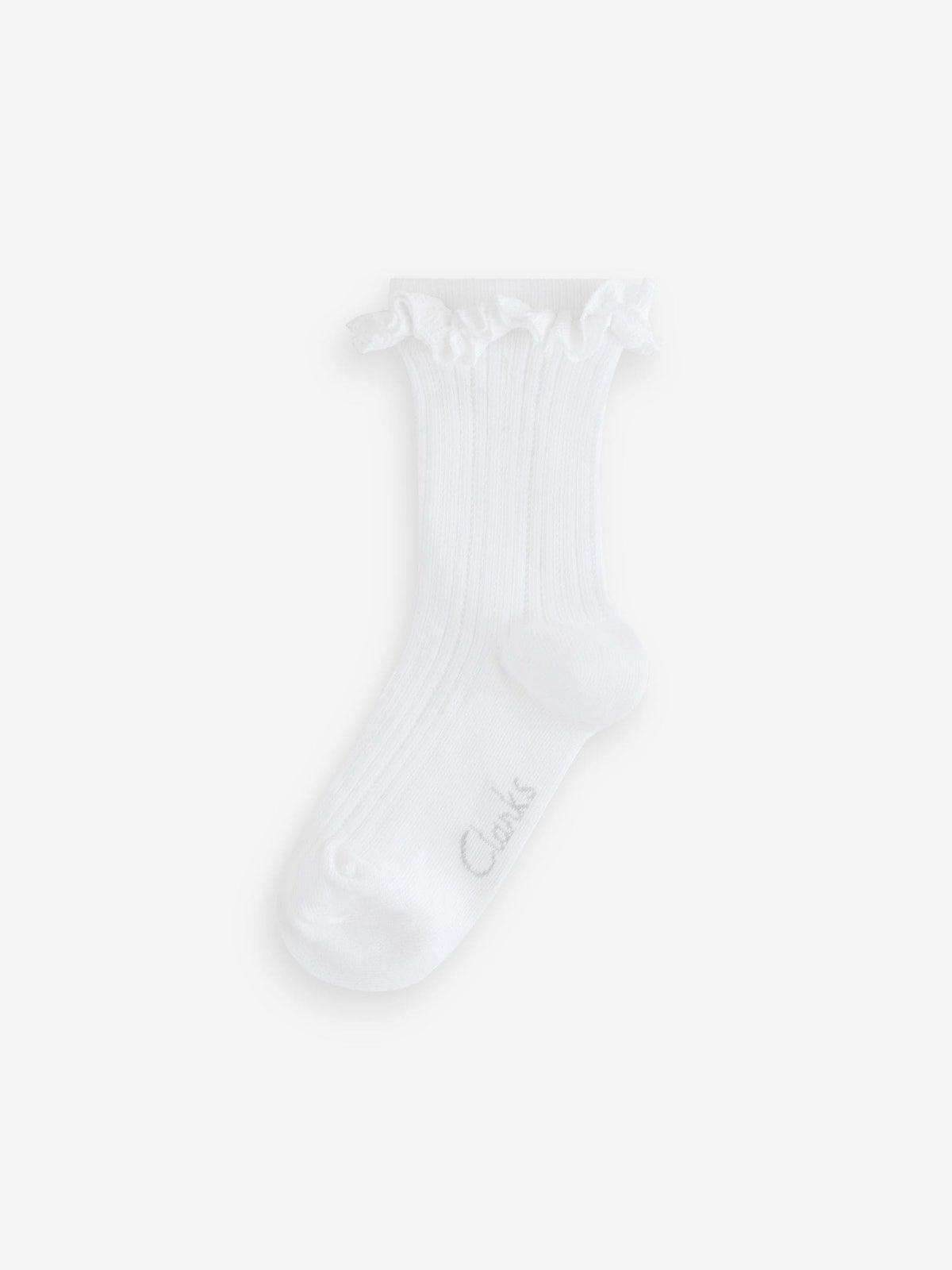 Clarks White Frill School Socks 5 Pack