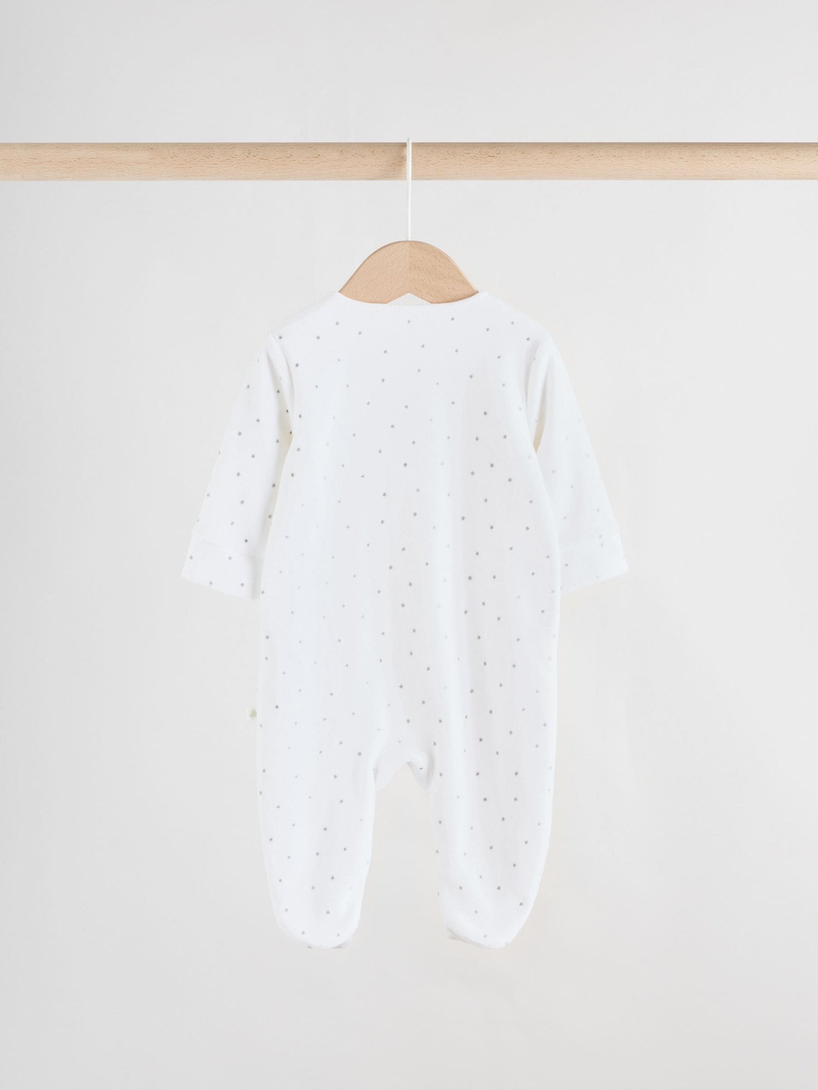 Grey Velour Two Way Zip Baby Sleepsuits 2 Pack (0-2yrs)