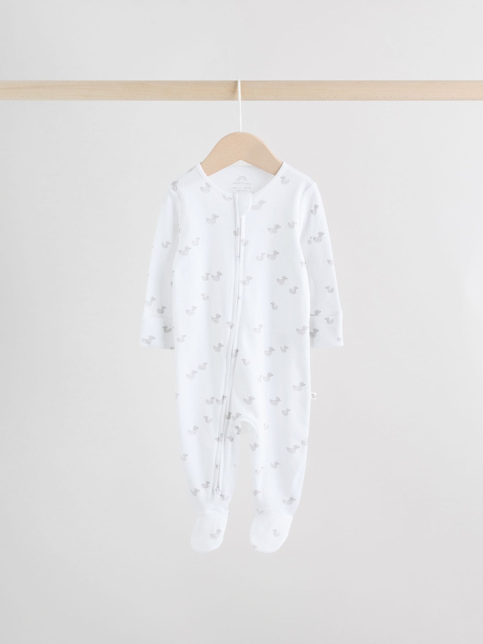 Grey Baby Two Way Zip Sleepsuits 3 Pack (0-2yrs)