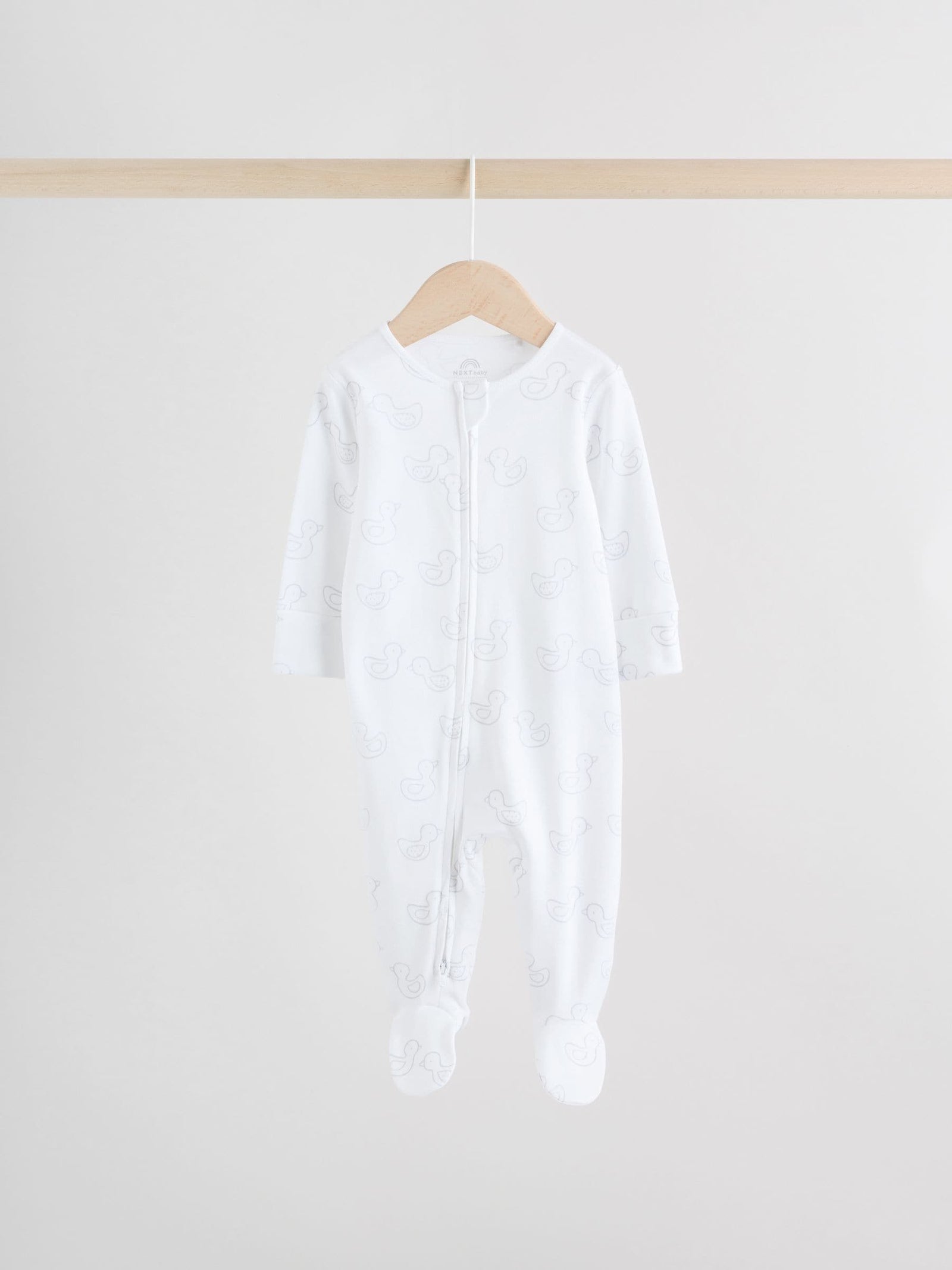 Grey Baby Two Way Zip Sleepsuits 3 Pack (0-2yrs)