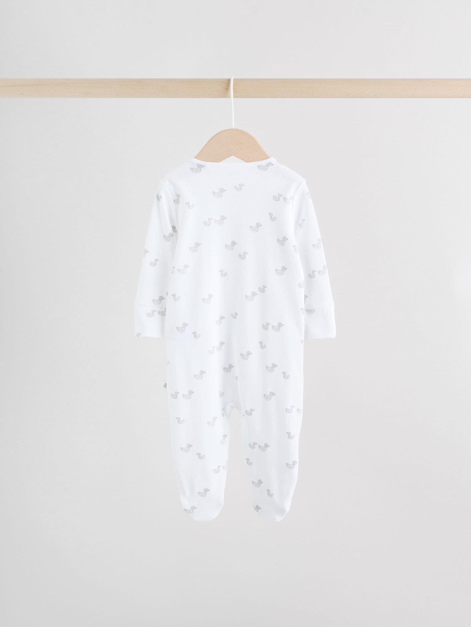 Grey Baby Two Way Zip Sleepsuits 3 Pack (0-2yrs)