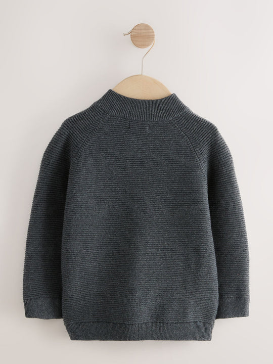 Charcoal Grey Zip Through Cardigan (3mths-7yrs)