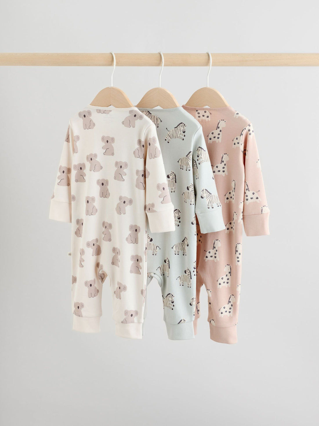 Mint Green Two Way Zip Baby Footless Sleepsuits 3 Pack (0mths-3yrs)