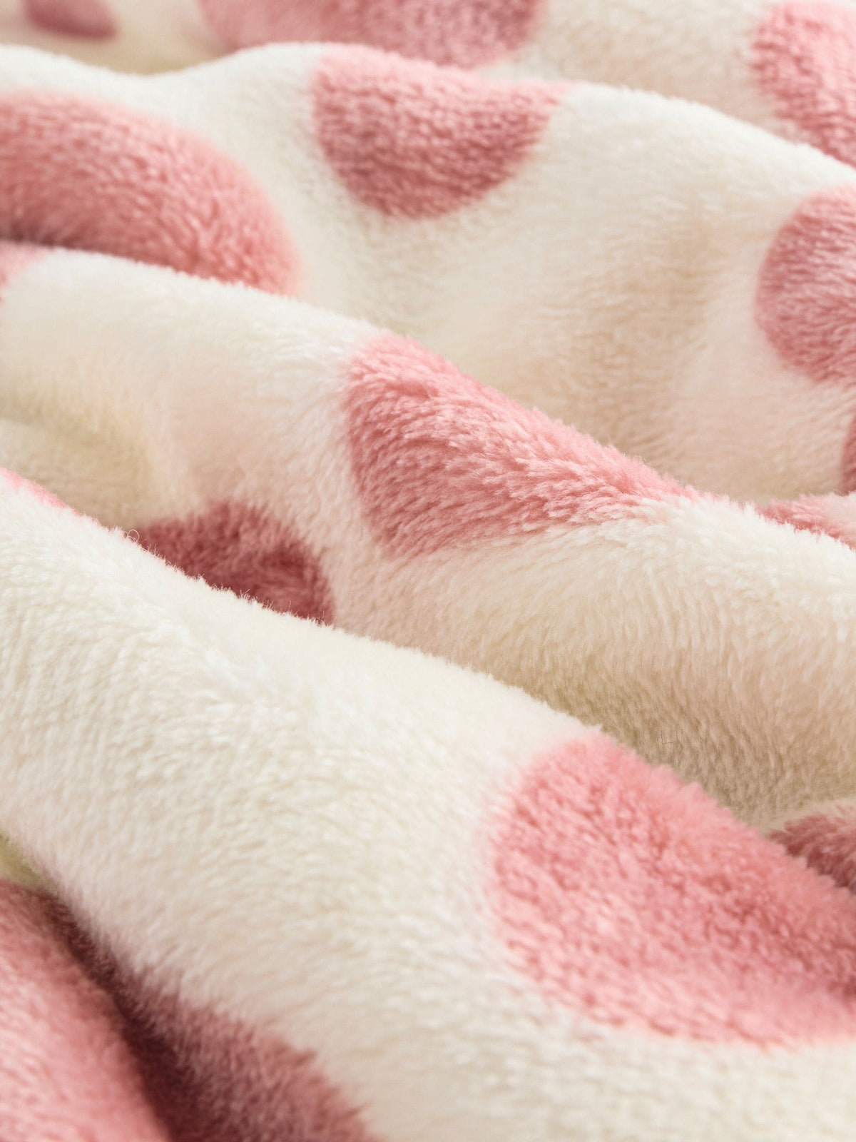 Pink Hearts Fleece Baby Blanket