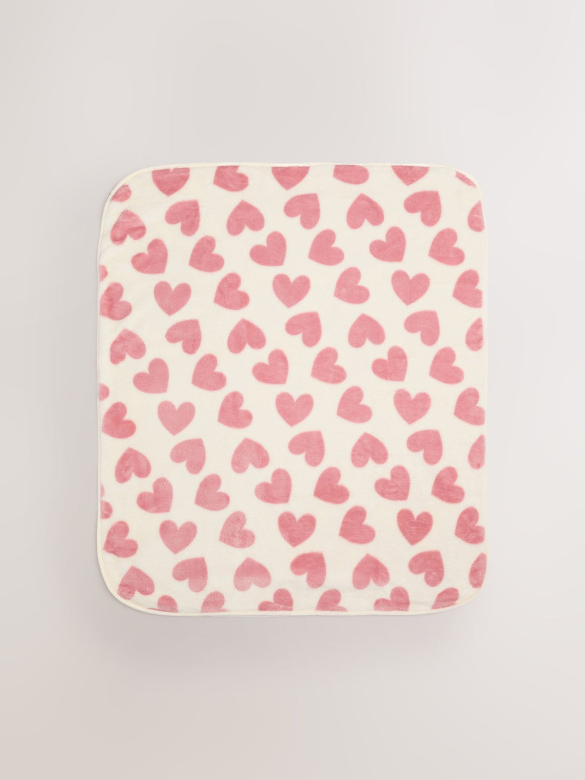 Pink Hearts Fleece Baby Blanket