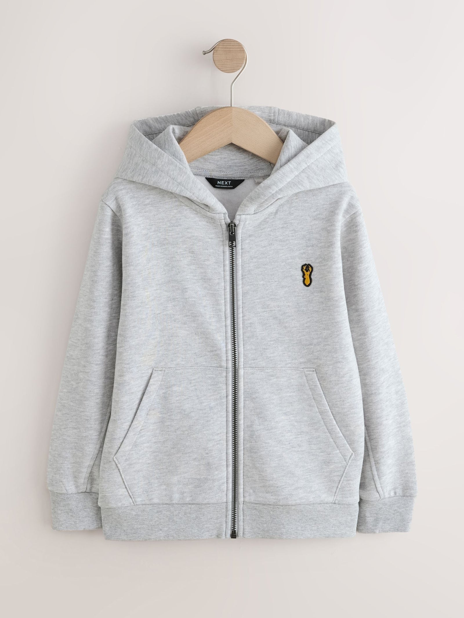Grey Logo Zip Through Hoodie (3-16yrs)