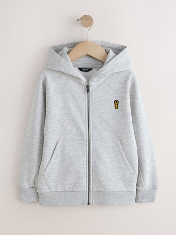 Grey Logo Zip Through Hoodie (3-16yrs)